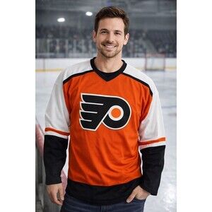 CCM Hockey Jersey Mens XL Philadelphia Flyers Orange NHL Embroidered Logo